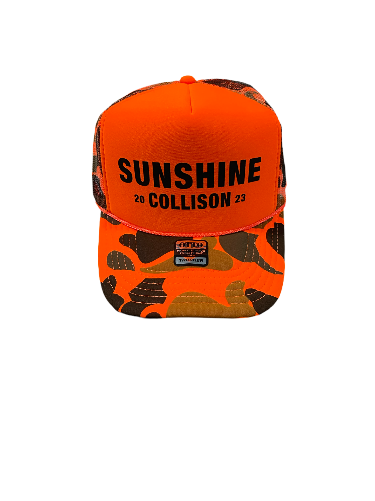 Orange Camo Trucker Hat