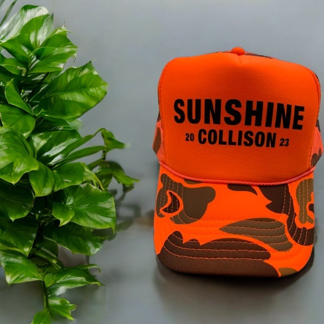 Orange Camo Trucker Hat